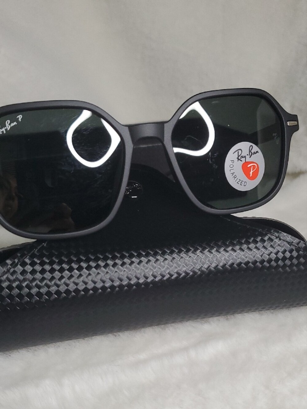 Ray-Ban Matte Black Sunglasses with Dark Green Lenses - Picture 2 of 9